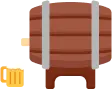 Illustration of a beer barrel pouring beer to a glass Illustration of a beer barrel pouring beer to a glass